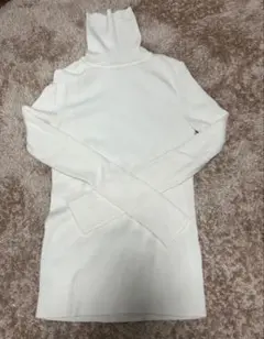 メリノリブタートルネックセーター L オフホワイト