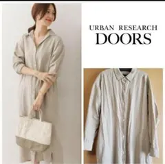ドアーズ リネンロングシャツワンピース ナチュラル DOORS