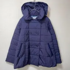 組曲　オンワード　ネイビー　中綿コート リボン　上品　清楚　シンプル　160M