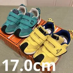 [IFME]スニーカー 新幹線　イエロー　はやぶさ 2足セット (17.0cm)