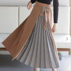 イング【M】ロングスカート サイドベルトチェック柄プリーツ フェミニン Y2K