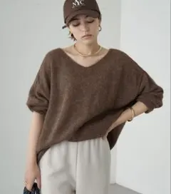 【Loungedress】 ラウンジドレス アルパカ鹿子ニット