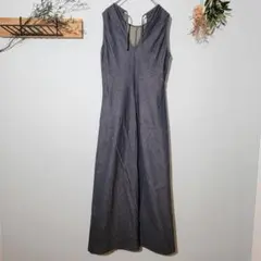 ベネトン 【S】ロング丈ワンピースノースリーブ デニムコットン イタリア