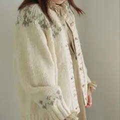 ツハル サマンサモスモス　ペルーニット　ジャガードニット カーディガン