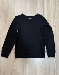 長袖 ワッフル生地 黒 150