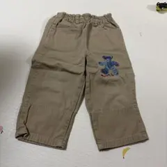 【美品】ミキハウス MIHOUSE ベビーパンツ くま刺繍 90サイズ