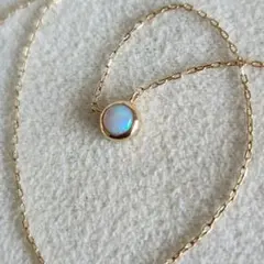 オパール♡ラウンド【エテ】K10ゴールド オパールネックレス☆アガット 好きも
