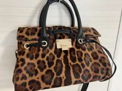 JIMMY CHOO レオパード ハラコ ショルダーバッグ ハンドバッグのサムネイル