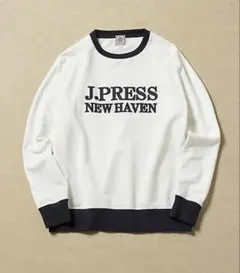J.PRESS トレーナー M ホワイトネイビー　バイカラー