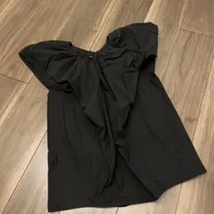 hue day to evening フリルノースリーブ M ブラック 美品 - メルカリ