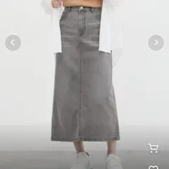 スカート　デニムスカート　ロングスカート　タイトスカート　Sサイズ　グレー