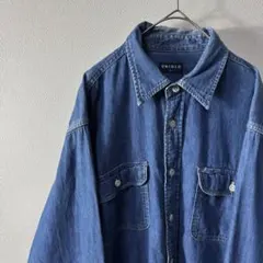 西*8様 90s 00s Old UNIQLO 紺タグ デニムシャツ 古着 L