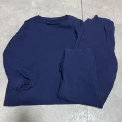 ユニクロ エアリズム ウルトラストレッチセット ネイビー 長袖パジャマ 130