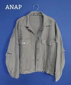 ANAP ダメージデニム ジャケット オーバーサイズ