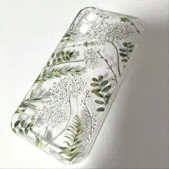 iPhone16 スマホ ケース 透明 植物デザイン