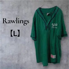 一点物⭐︎ Rawlings 【L】グリーン 半袖 シャツ メンズのサムネイル