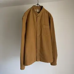 MUJI 無印良品　スタンドカラー　フランネルシャツ　ブラウン　M