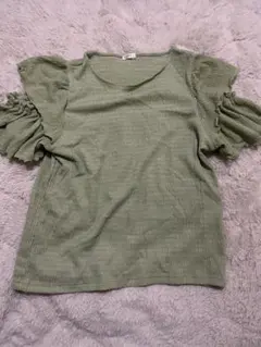 COLZA フリル袖 Tシャツ M オリーブグリーンのサムネイル