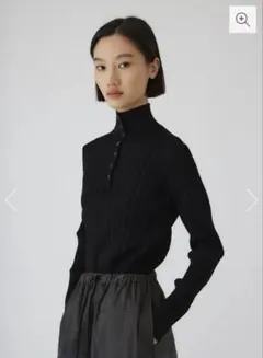 リムアークOpen collar rib knit topsのサムネイル