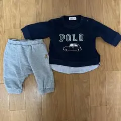 【美品】Polo Baby トレーナー＆スウェットパンツ ネイビー グレー 80
