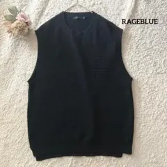 レイジブルー RAGEBLUE ベスト L メンズ ブラック コットン100