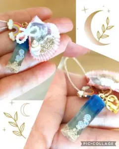 海モチーフ 貝殻 クラゲ 　ハンドメイドチャーム