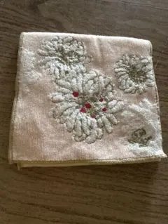 ポールアンドジョー タオルハンカチ 花柄 刺繍 ピンク