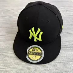 New Era 59FIFTY キャップ ブラック/ライム 6 3/4