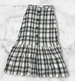 ZARA チェック柄 ロングスカート XS