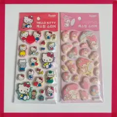 キティ マイメロ シール 立体 デコデコシール キャラ ボンボンドロップ ぷっく