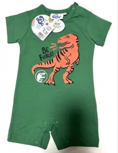 【新品 タグ付き 未使用】ジュラシックパーク 恐竜プリントロンパース（緑）