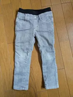 グレー系チェック柄裏起毛長ズボン　100