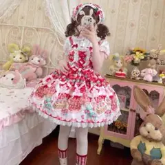 Angelic Pretty creamy cherry ワンピース チェリー柄 - メルカリ