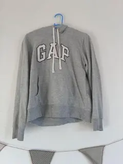 GAP グレー ロゴ パーカー フード付きS メンズ レディース ユニセックス