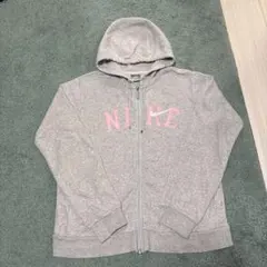 NIKE ナイキ　ジップアップパーカー　ピンク/グレー　裏ボア　L