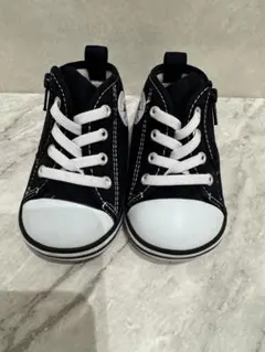 「12cm converse ベビー ハイカット スニーカー 黒」