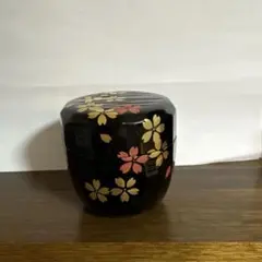お茶道具　桜蒔絵　中棗　茶道具