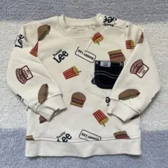 Lee 長袖　トレーナー　ホワイト　ハンバーガー柄