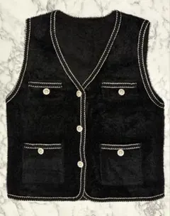 モヘア風ニットベストレディース韓国風秋服　ベスト　ジレ　春