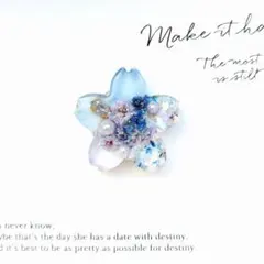 no.1737 レジン ヘアゴム ブローチ ポニーフック 桜