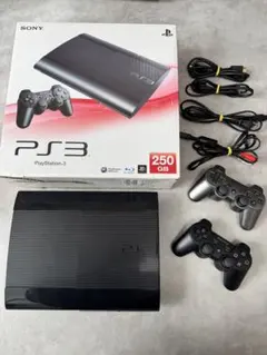 PS3 本体 250GB コントローラー2個 各種コード＋1mHDMI付き