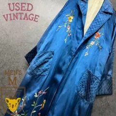 ☆US古着☆vintage【花刺繍入り サテンガウン ロング丈】のサムネイル