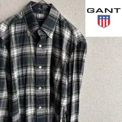 GANT 長袖　ボタンダウン　チェックシャツ　トラッド　緑　Sサイズ　ガント