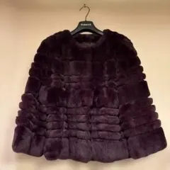 ARMANI 紫色 ファーコート 38 - メルカリ