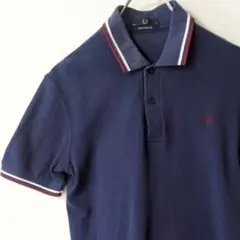 ネイビー×オレンジ FRED PERRY フレッドペリー 刺繍 ポロシャツ - メルカリ