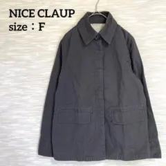 ナイスクラップ NICE CLAUP コットンジャケット【F】比翼ボタン グレーのサムネイル