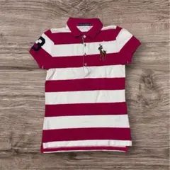 Ralph Lauren 赤白ストライプ ポロシャツ M