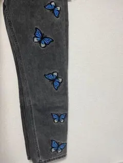 STUGAZI バタフライ デニムパンツ ブラック Lのサムネイル