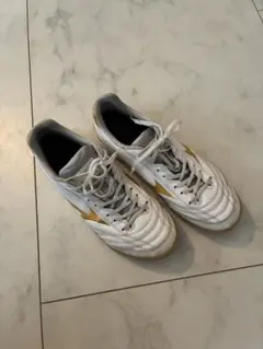 MIZUNO フットサルシューズ ホワイト ゴールド