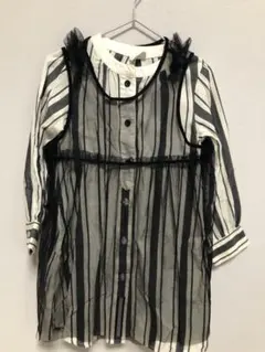 BREEZE 長袖ストライプ シャツシースルーワンピース 110 秋